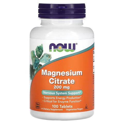 NOW Foods, Magnesium(Magnezyum) Citrate, 200 mg, 100 Tablets
