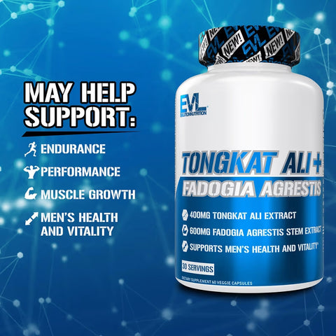 EVLution Nutrition Tongkat Ali + Fadogia Agrestis 1000 mg 60 Caps