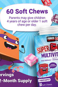 Force Factor Kids Super Chews Multivitamin Cherry Strawberry Watermelon Grape 60 Soft Chews