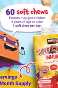 Force Factor Kids Super Chews Immunity Immune Health Apple Berry Burst 60 Soft Chews
