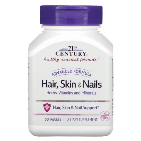 21st Century Hair Vitamin Skin & Nails Advanced Formula 50 Tablets (Inositol+PABA+BİOTİN+B12)