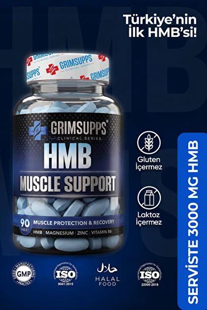 Grimsupps HMB 3000 mg Magnezyum, Çinko ve B6 Vitaminli 90 Tablet