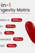 Bloomeo Urolithin A NAD Resveratrol CoQ10 Ubiquinone PQQ 5-in-1 120 Softgels