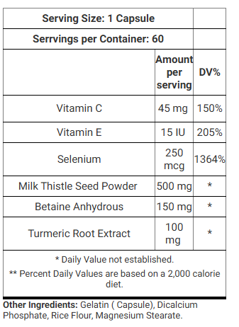 Kevin Levrone Anabolic Liver Detox Milk thistle Turmeric Mix Support 60 Caps