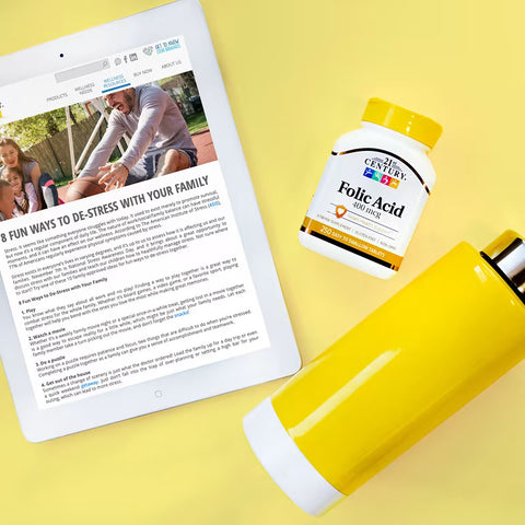 21st Century Folic Acid Vitamin B9 Folate Heart Health 400 mcg 250 Easy to Swallow Tablets