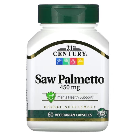21st Century, Saw Palmetto+Zinc(Çinko), Hair Skin Health Support 450 mg, 60 Vegetarian Capsules