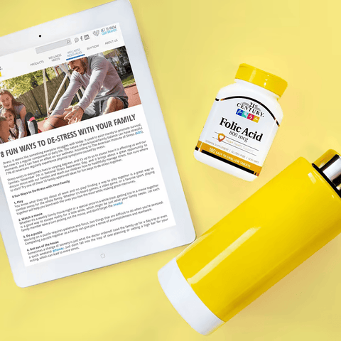 21st Century Folic Acid Vitamin B9 Folate Heart Health 800 mcg 180 Easy to Swallow Tablets