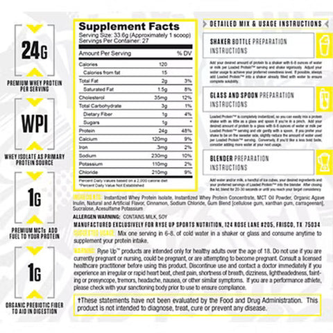 RYSE, Protein Loaded, Premium Whey Protein