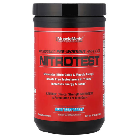 MuscleMeds Nitrotest Androgenic PreWorkout Nitric Oxide & Muscle Pumps Test booster 474 gr