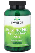 Swanson Vitamins, Betaine HCl Hydrochloric Acid with VegPeptase Digestion, Especially Protein Gastric pH 250 Veggie Capsules