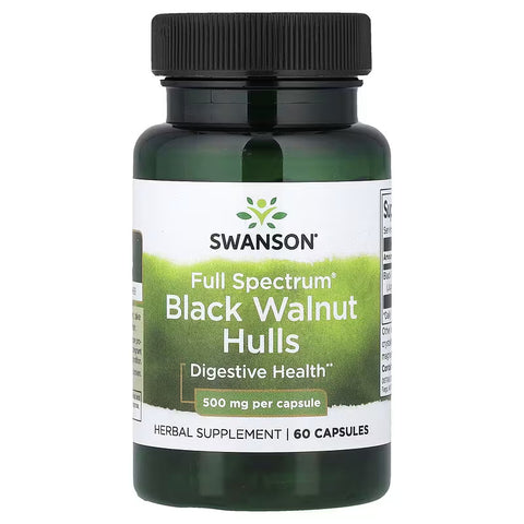 Swanson Full Spectrum Black Walnut Hulls Digestive Health 500 mg 60 Caps
