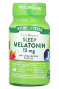 Nature's Truth Sleep Melatonin Natural Berry 12 mg 60 Fast Dissolve Tablets