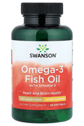 Swanson Omega 3 EPA DHA Fish Oil with Vitamin D3 Lemon 60 Softgels