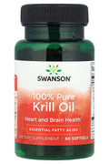 Swanson 100% Pure Krill Oil Omega Fish Oils EPA DHA 60 Softgels