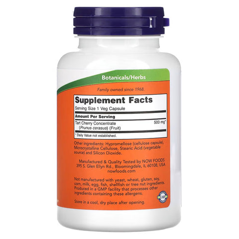 NOW Foods Tart Cherry Antioxidant support Joint health 500 mg 90 Veg Capsules