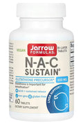 Jarrow Formulas Vegan NAC Sustain N-Acetyl-L-Cysteine Liver Dtox Glutathione 600 mg 60 Tablet