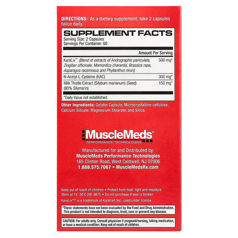 MuscleMeds Liver Detox & Defend Asparagus Nac Milk Thistle - 120 Caps