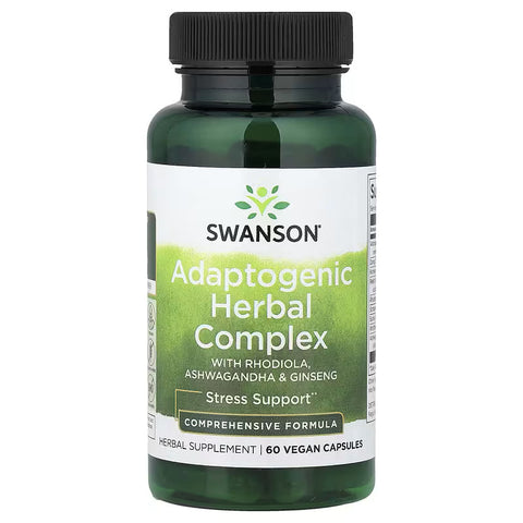 Swanson Adaptogenic Herbal Complex with Rhodiola Ashwagandha Astragalus Ginseng 60 Vegan Capsules