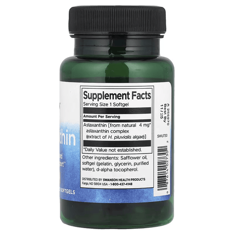 Swanson Astaxanthin Immune Health and Antioxidant Support 4 mg 60 Softgels