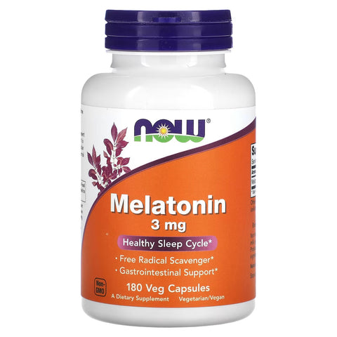 NOW Foods Melatonin 3 mg 180 Veg Capsules