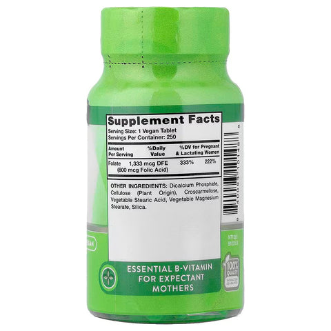 Nature's Truth Vitamin B9 Folate - Folic Acid 800 mcg 250 Tablet