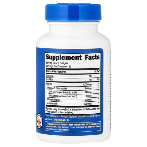 Nutricost Krill Oil Omega-3 EPA-DHA 60 Softgels