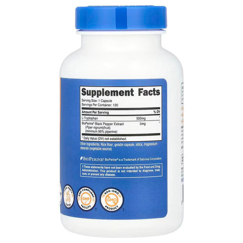 Nutricost L-Tryptophan Sleep 500 mg 120 Capsules