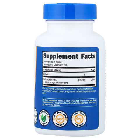 Nutricost Kelp Natural Source of Iodine 325 mcg 240 Tablet