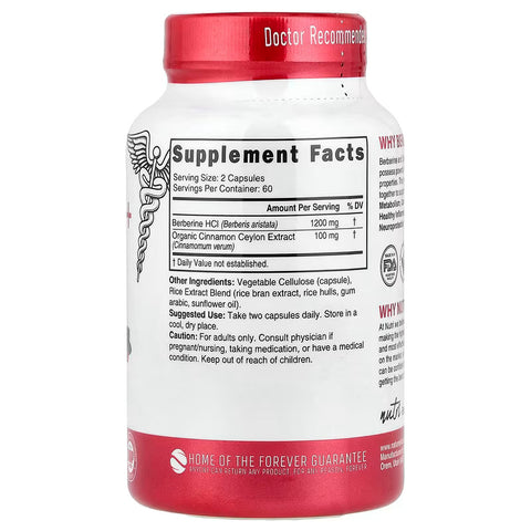 Nutri Berberine + Ceylon Cinnamon Weight loss 120 Vegan Capsules