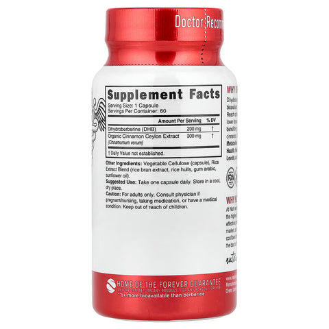 Nutri Dihydro Berberine+ Ceylon Cinnamon 60 Vegan Capsules