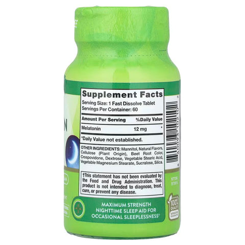 Nature's Truth Sleep Melatonin Natural Berry 12 mg 60 Fast Dissolve Tablets