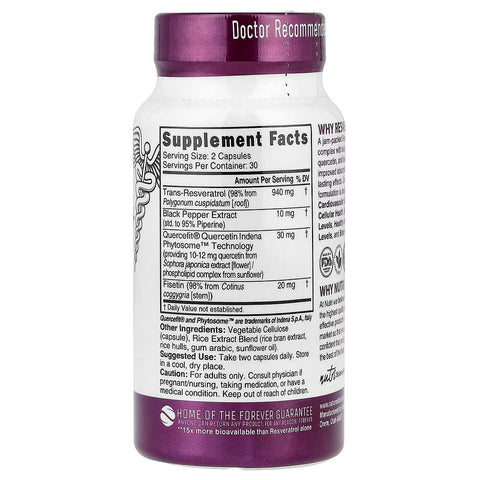 Nutri, Resveratrol+ Antioxidants 60 Vegan Capsules