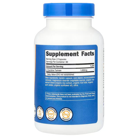 Nutricost Acetyl L-Carnitine Tartrate Brain & Cognitive 120 Caps