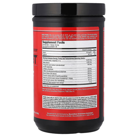 MuscleMeds Nitrotest Androgenic PreWorkout Nitric Oxide & Muscle Pumps Test booster 474 gr