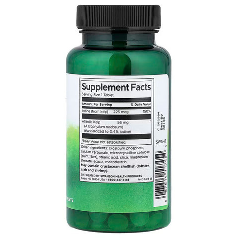 Swanson Atlantic Kelp Thyroid Iodine Support 250 Tablets