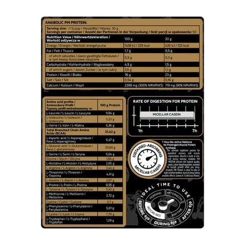Kevin LEVRONE ANABOLIC PM CASEİN PROTEIN 1.5 kg