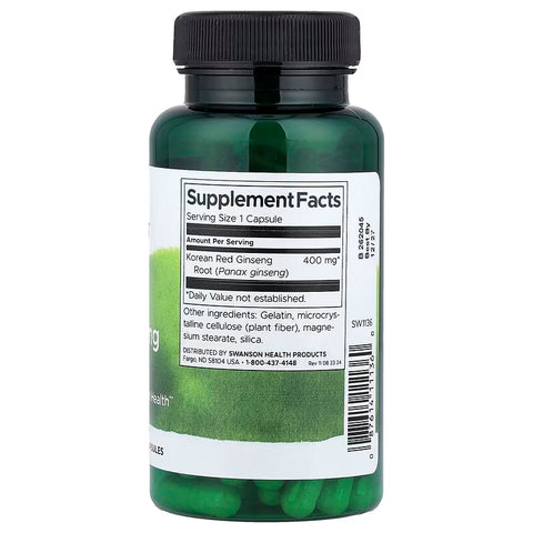 Swanson Full Spectrum Korean Red Ginseng Root 400 mg 90 Capsules