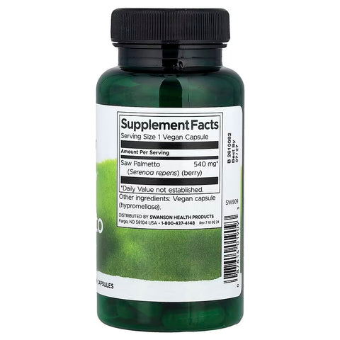 Swanson Full Saw Palmetto Prostate Health 540 mg 100 Vegan Caps