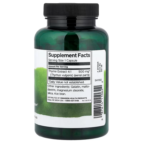 Swanson Thyme Leaf 500 mg 120 Capsules