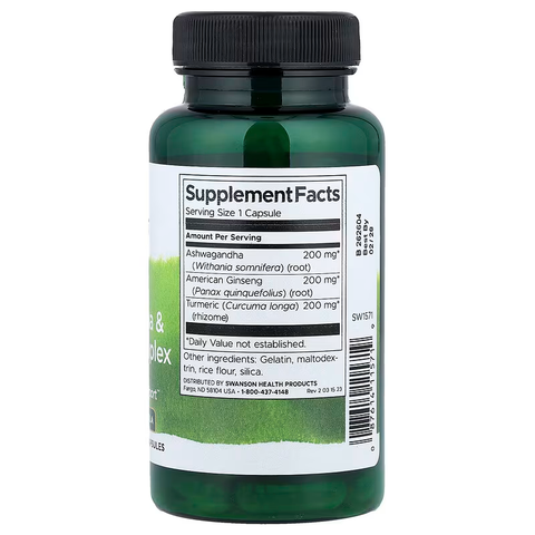 Swanson Turmeric Ashwagandha Ginseng Complex 60 Capsules