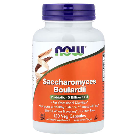 NOW Foods Saccharomyces Boulardii Probiotics 5 Billion CFU 120 Veg Capsules