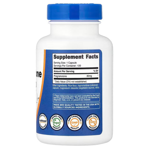 Nutricost Pregnenolone Brain & Cognitive 30 mg 120 Capsules