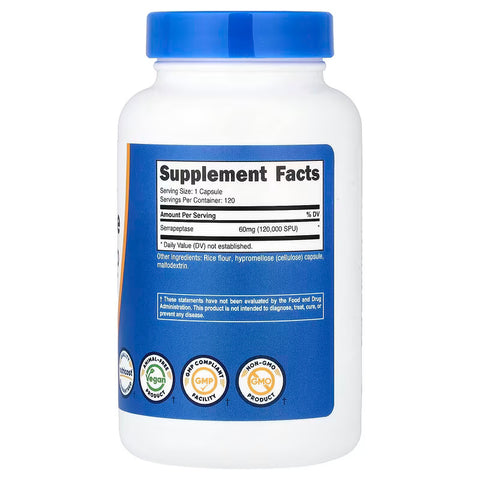 Nutricost Serrapeptase 60 mg 120,000 SPU 120 Capsules