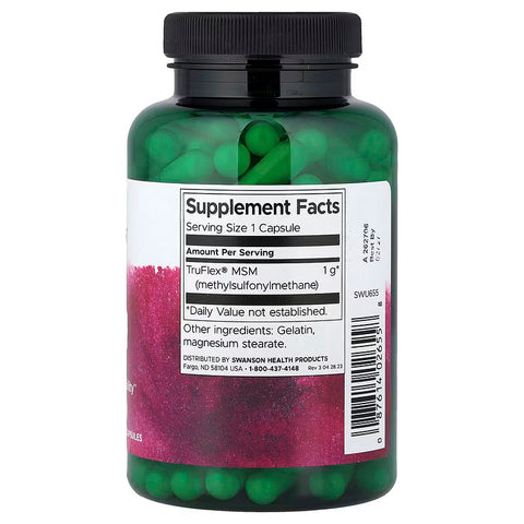 Swanson Vitamins TruFlex MSM methylsulfonylmethane Bone, Joint & Cartilage 1,000 mg 120 Capsules