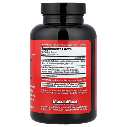 MuscleMeds Feast Mode Appetite Stimulating Weight Gain Boost Complex 90 Capsules