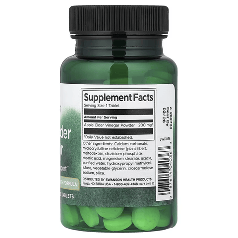Swanson Apple Cider Vinegar Detoxification Support 200 mg 120 Tablets