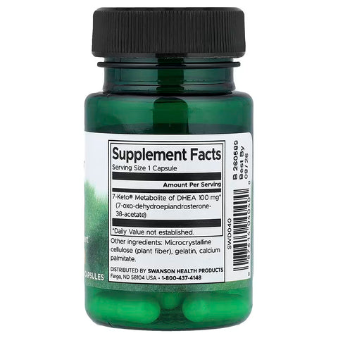 Swanson Vitamins 7-Keto DHEA Weight Management  100 mg 30 Caps