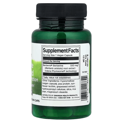 Swanson Berberine Advanced Enhanced Absorption 30 Vegan Caps