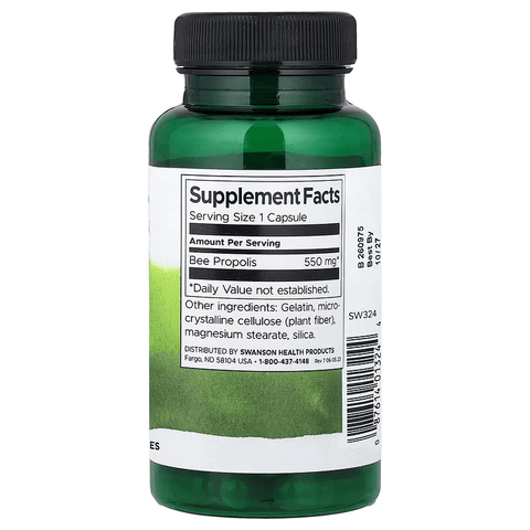 Swanson Bee Propolis Immune Health 550 mg 60 Capsules
