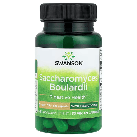 Swanson Saccharomyces Boulardii with Prebiotic MOS 30 Vegan Capsules